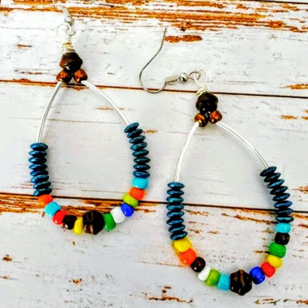 Colorful Beaded Boho Earrings